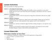 Lesson Activities