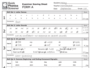 Quick Phonics Screener :: Read Naturally, Inc.