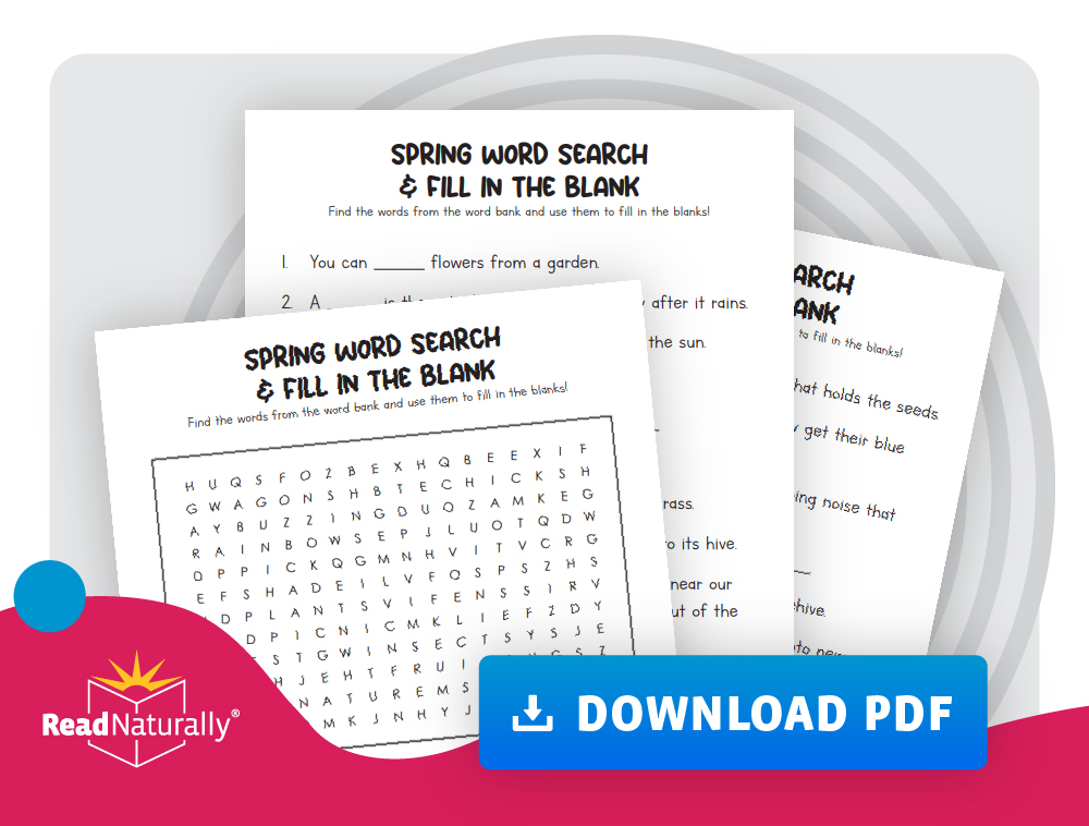 Download our Spring Word Search and Fill in the Blank PDF