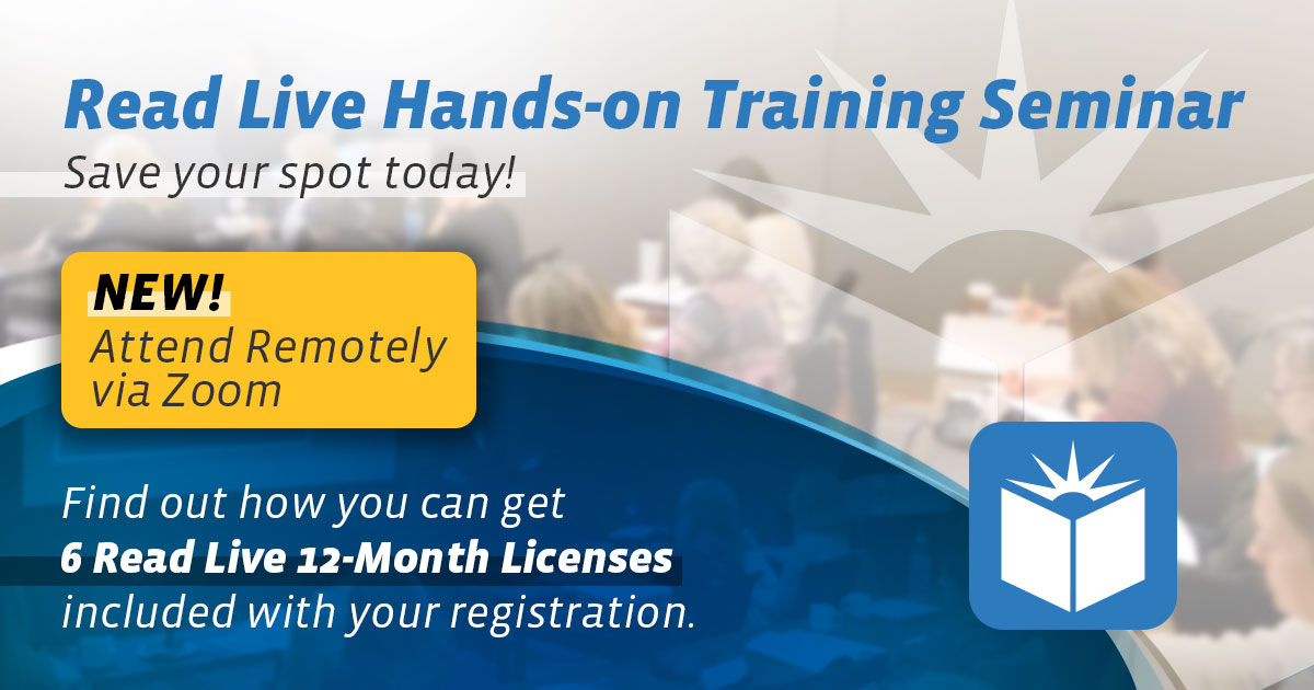 Attend Our Read Live Training Seminar Via Zoom!