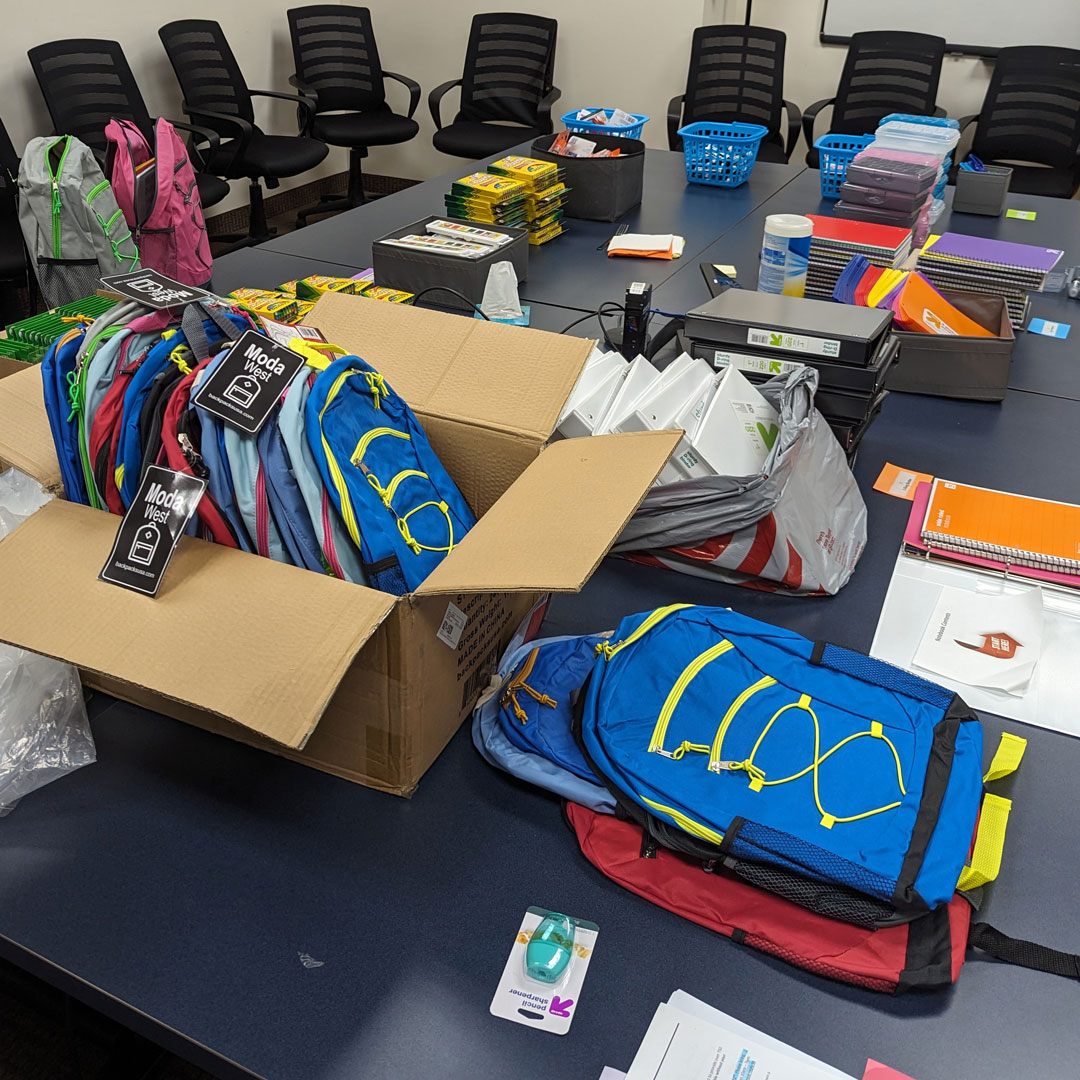 Backpack donation setup