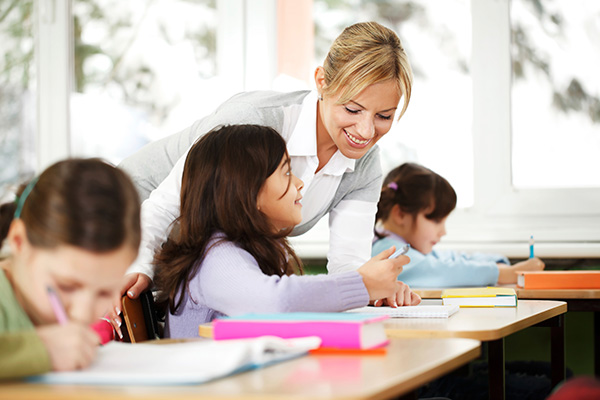 teacher with students